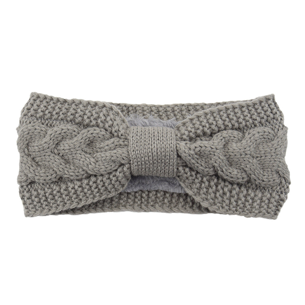 Fleece Knitted Headband Twist Bow – Multiple Colors