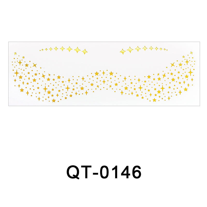 Freckle Tattoo Stickers Gold and Silver - Facial Skin Decor, 150x52mm, 1 or 6 Pcs