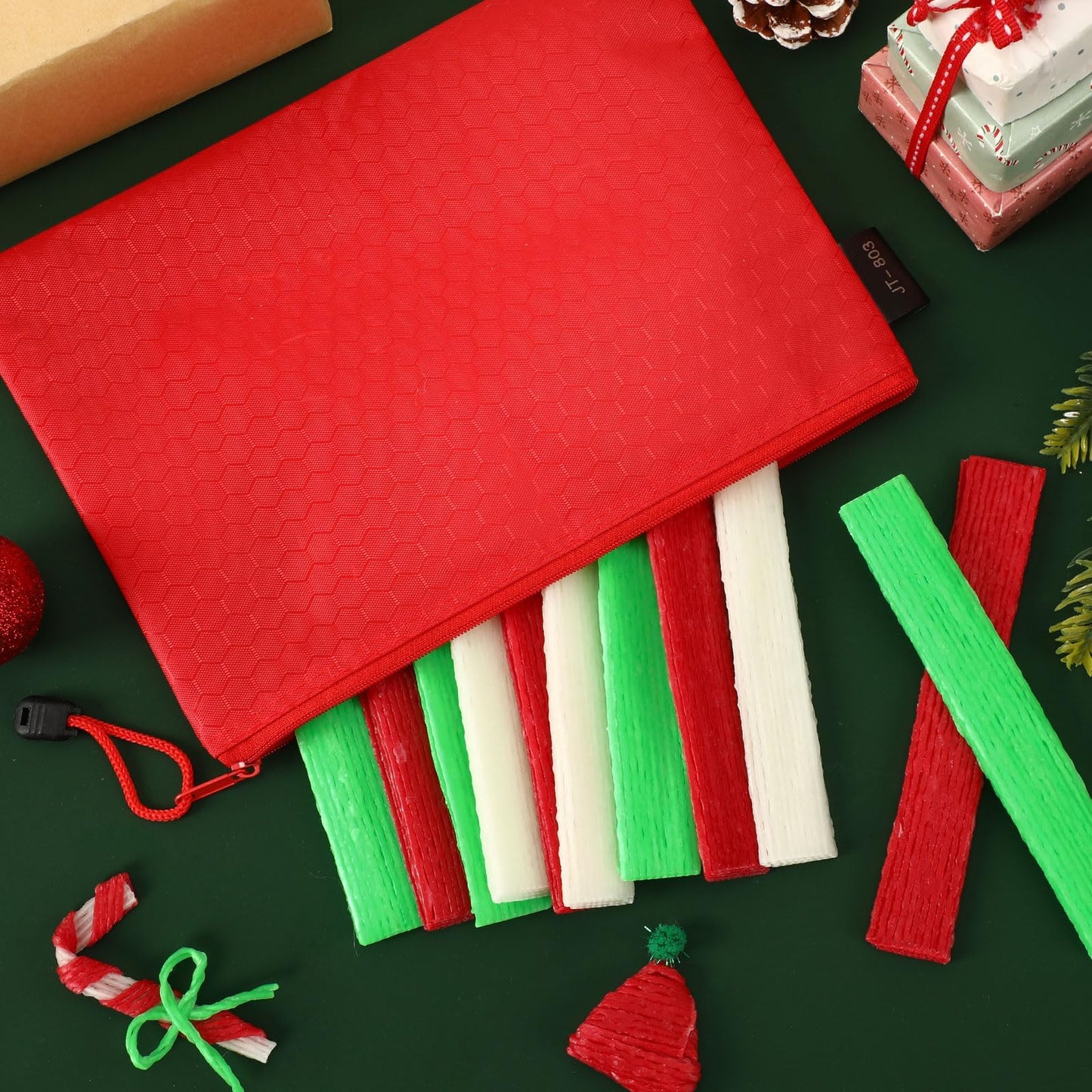 Christmas Wax Craft Sticks - 1000 Pcs Red Green White for Kids