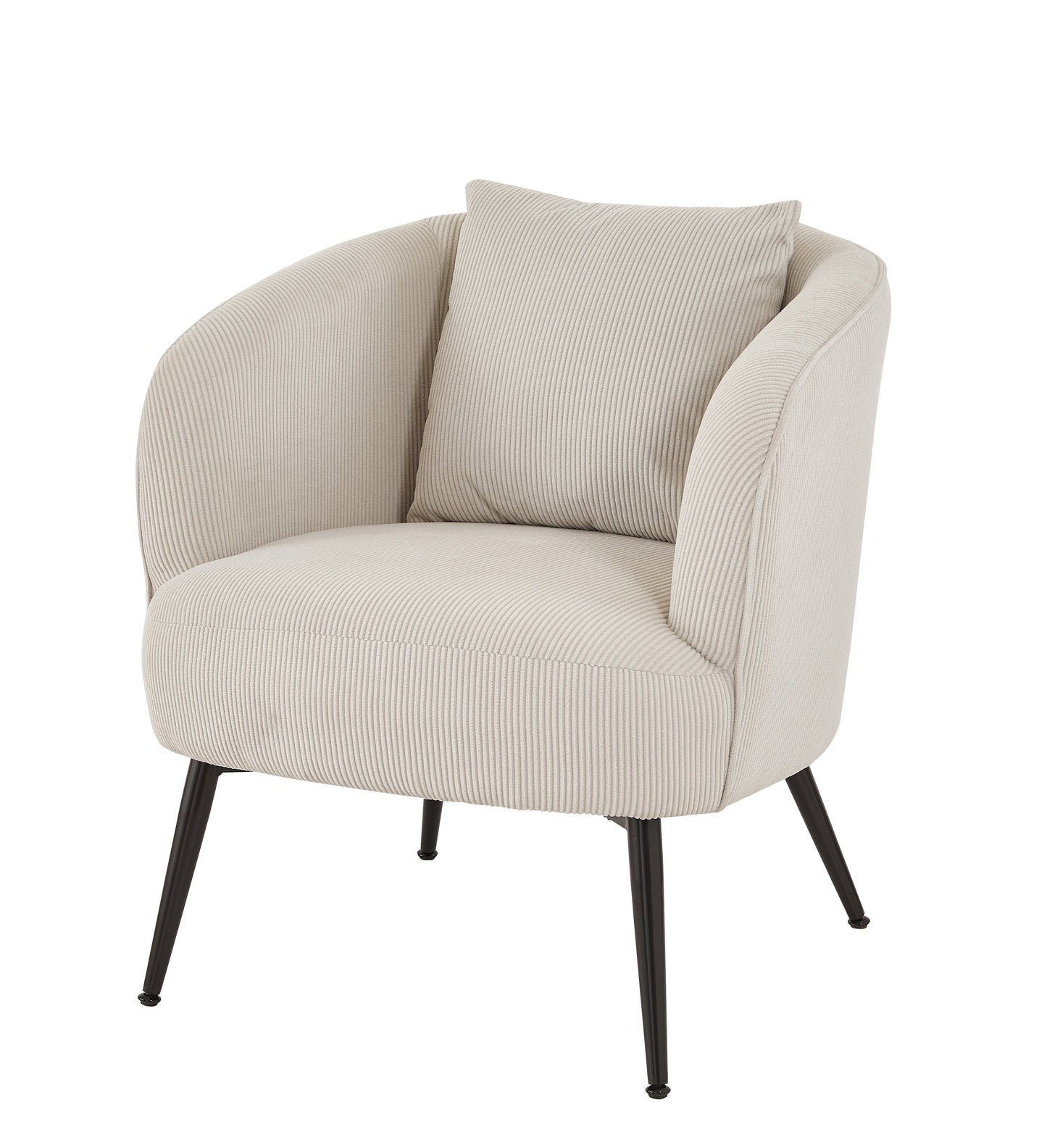 Velvet Accent Chair With Pillow, Modern Upholstered Armchair Metal