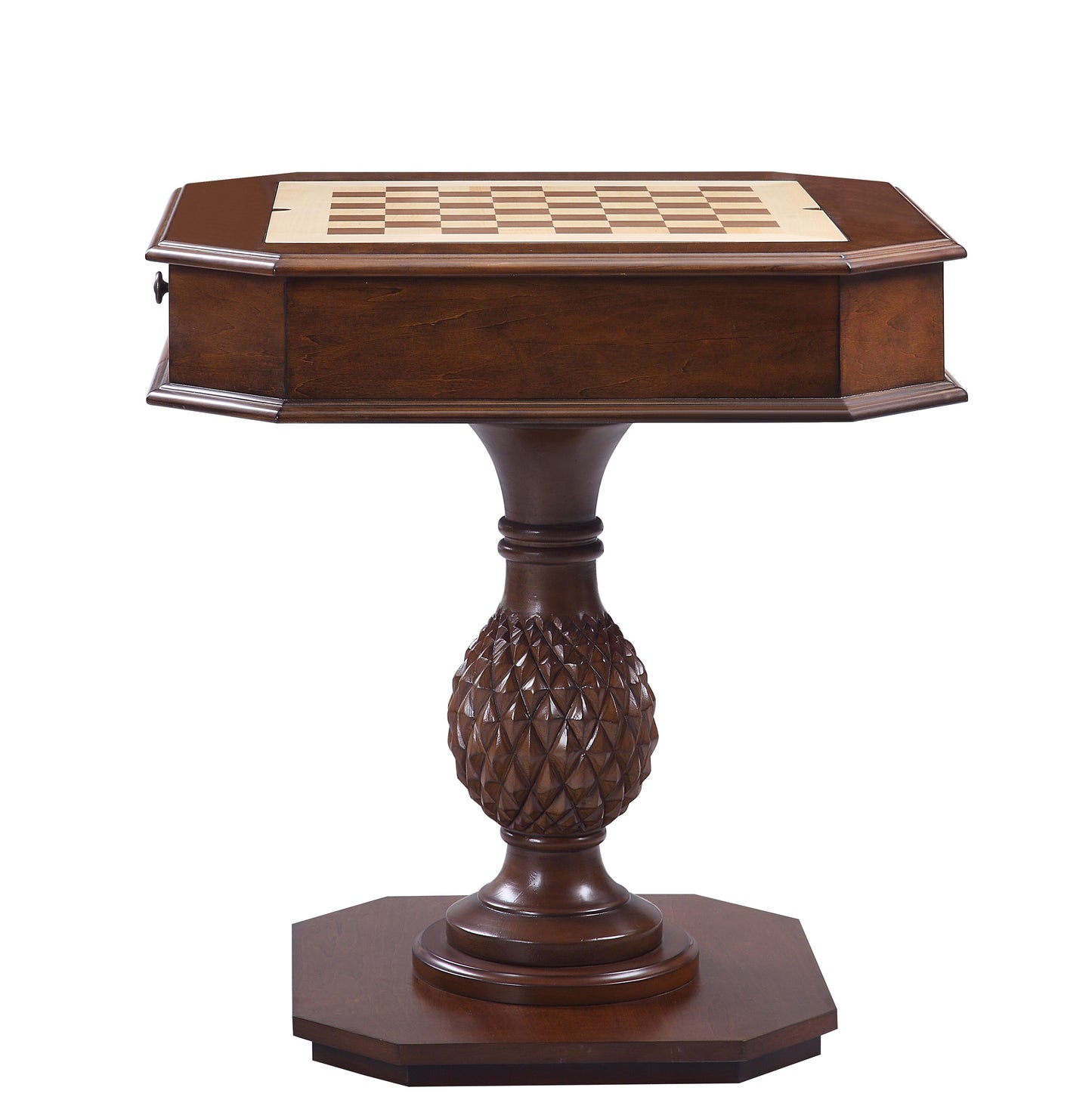 Bishop II Cherry Finish Reversible Chess & Checker Game Table