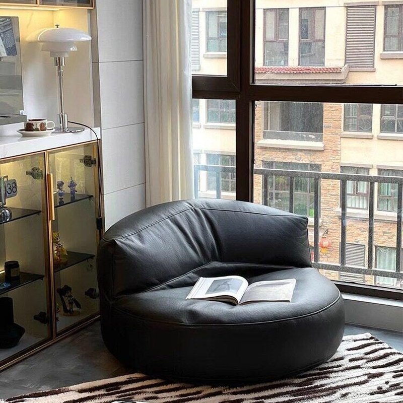 Beanbag Cover for Sofa Storage - Gray Microfiber Nano Leather