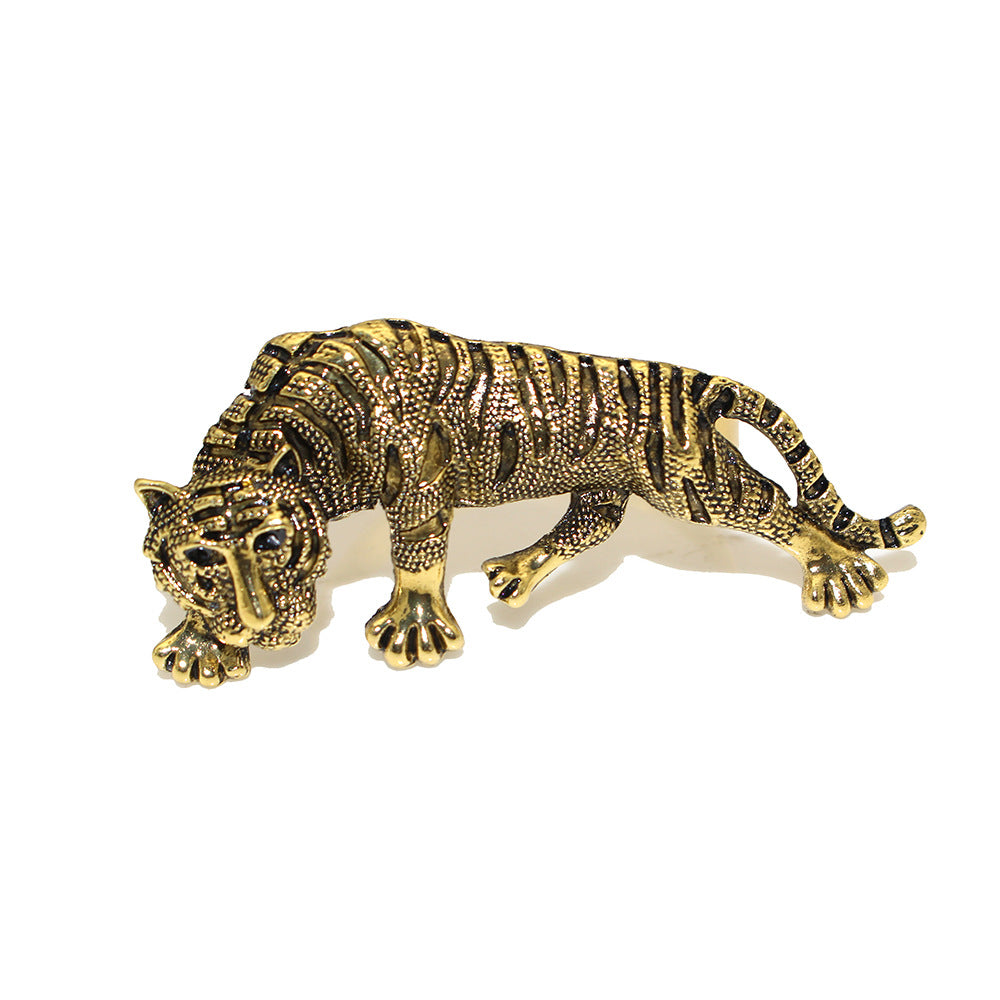 Vintage Tiger Napkin Ring for Hotel Table Setting - Gold & Silver