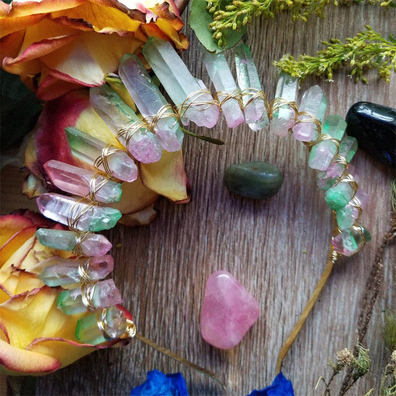 Crystal Crown Headband - Pink/Green