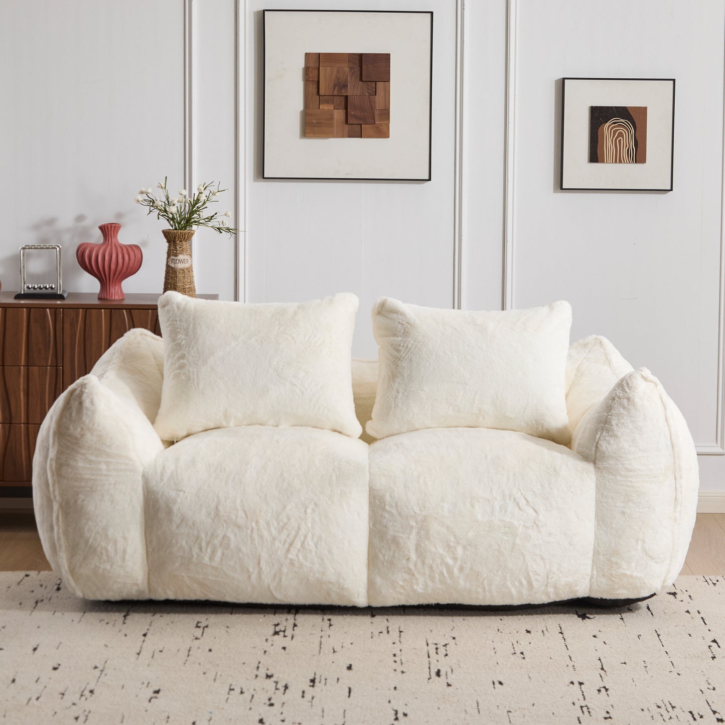 Giant Bean Bag Couch for Adults - Ultra Soft Fluffy Loveseat
