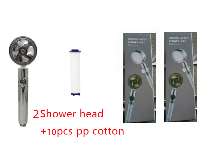 Water Saving Shower Head with Rotating Nozzle and High Pressure Spray