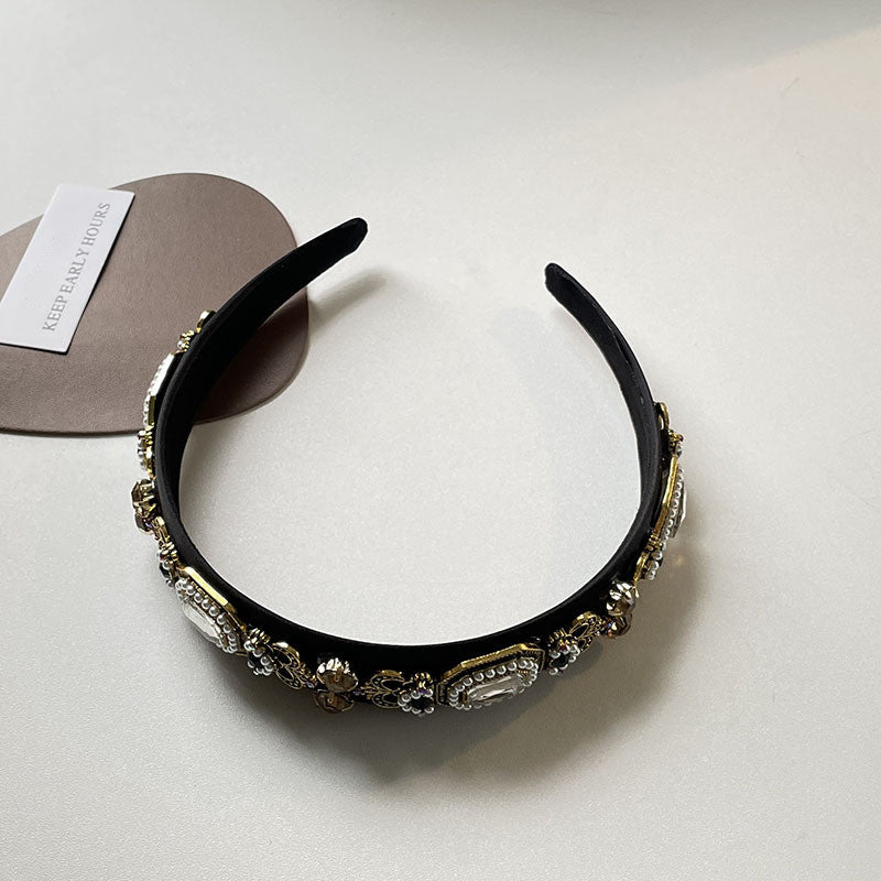 Pearl Geometric Headband - Black