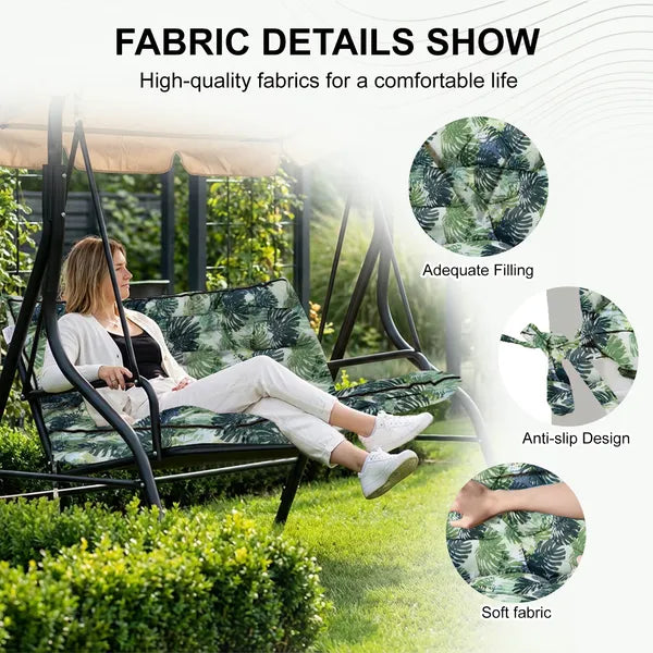 Outdoor Swing Cushions 55 Inch, Waterproof 4" Thick Porch Cushion