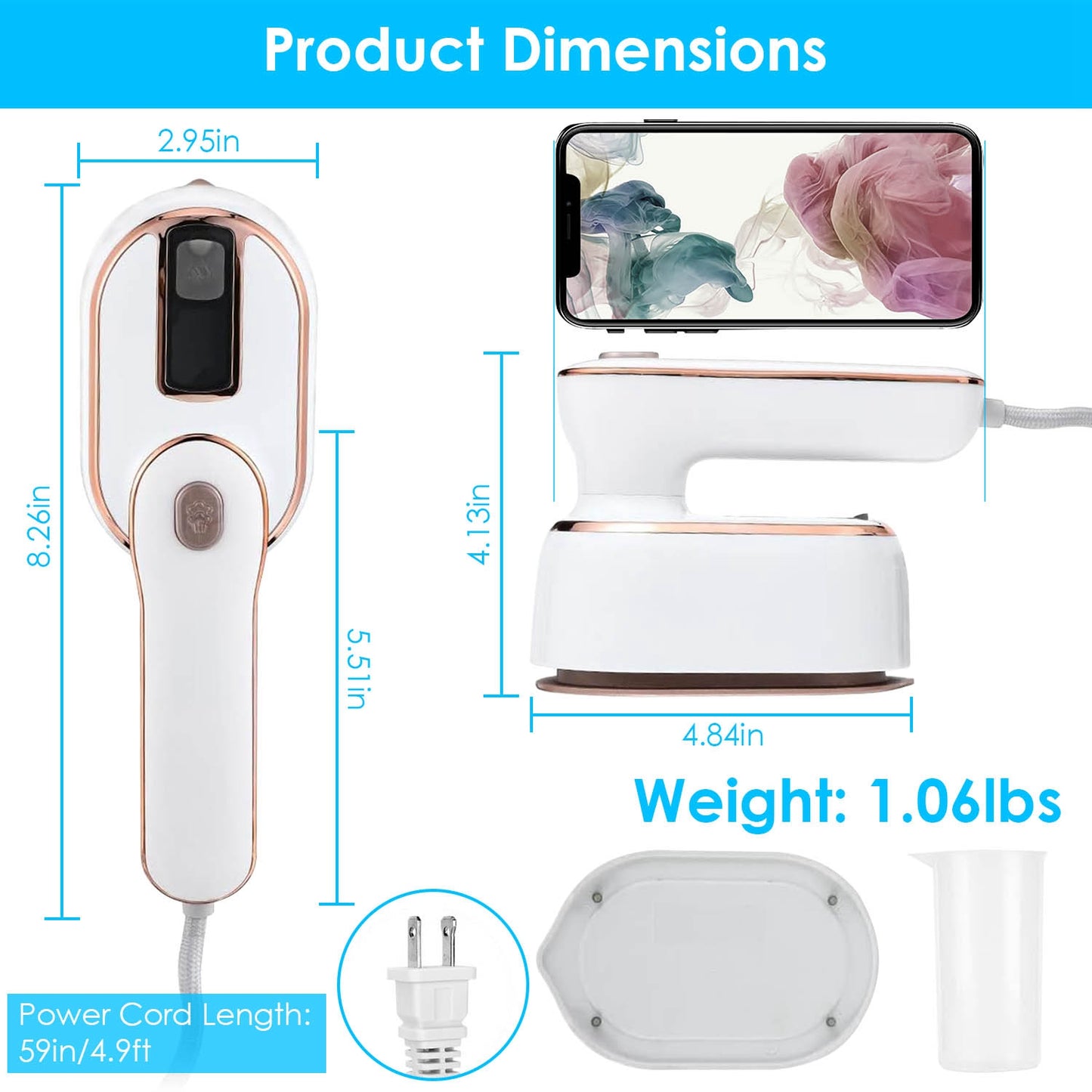 Portable Handheld Garment Steamer - 10S Fast Heating, Compact Design