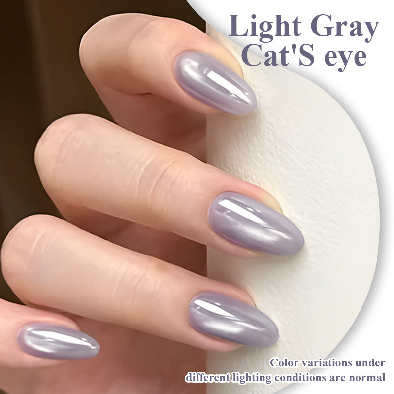 Taro Grey Magnetic Cat Eye Gel Polish - 10ml Shimmer Soak Off Nail Gel