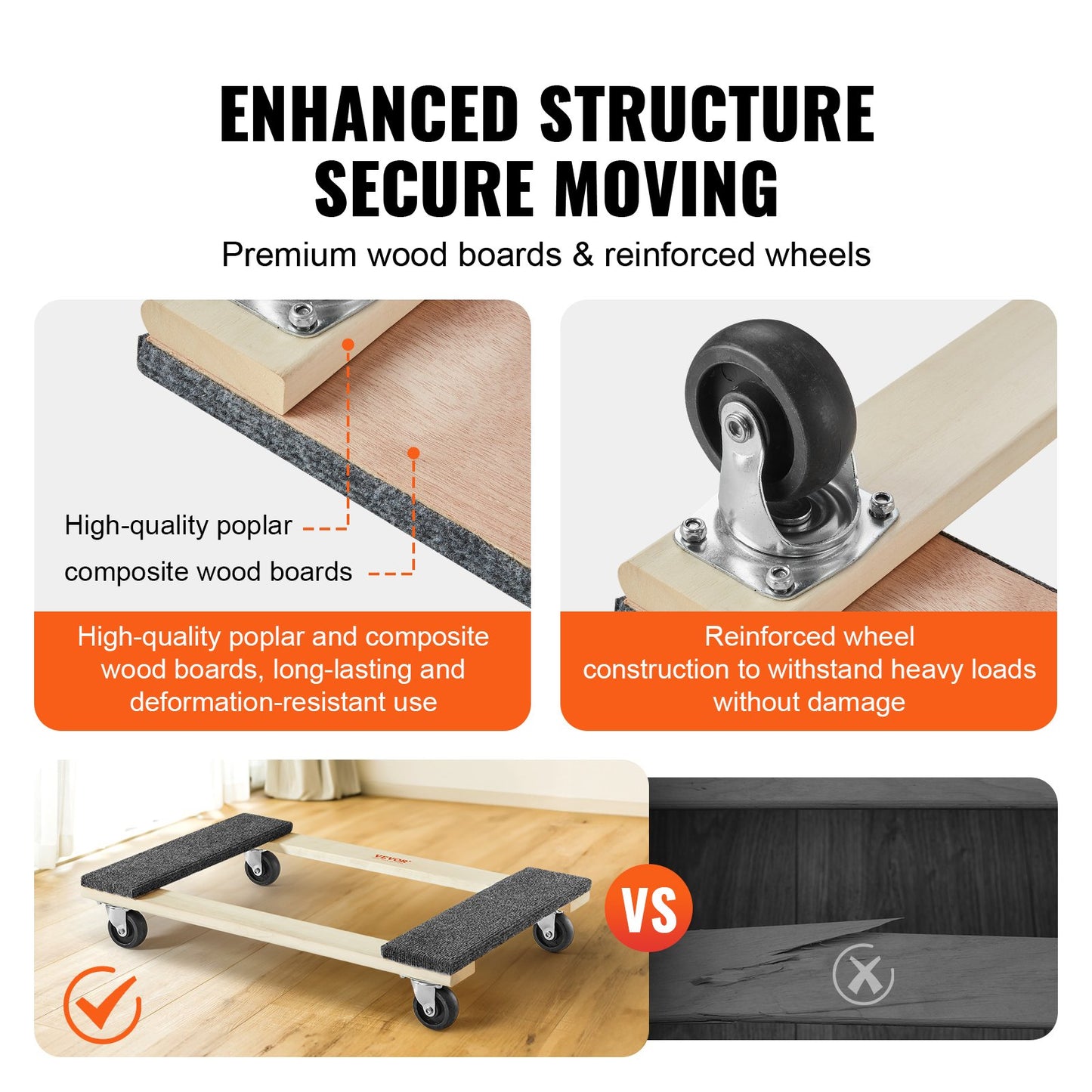 Heavy Duty Furniture Moving Dolly 1000 Lb Load Capacity with Swivel Casters