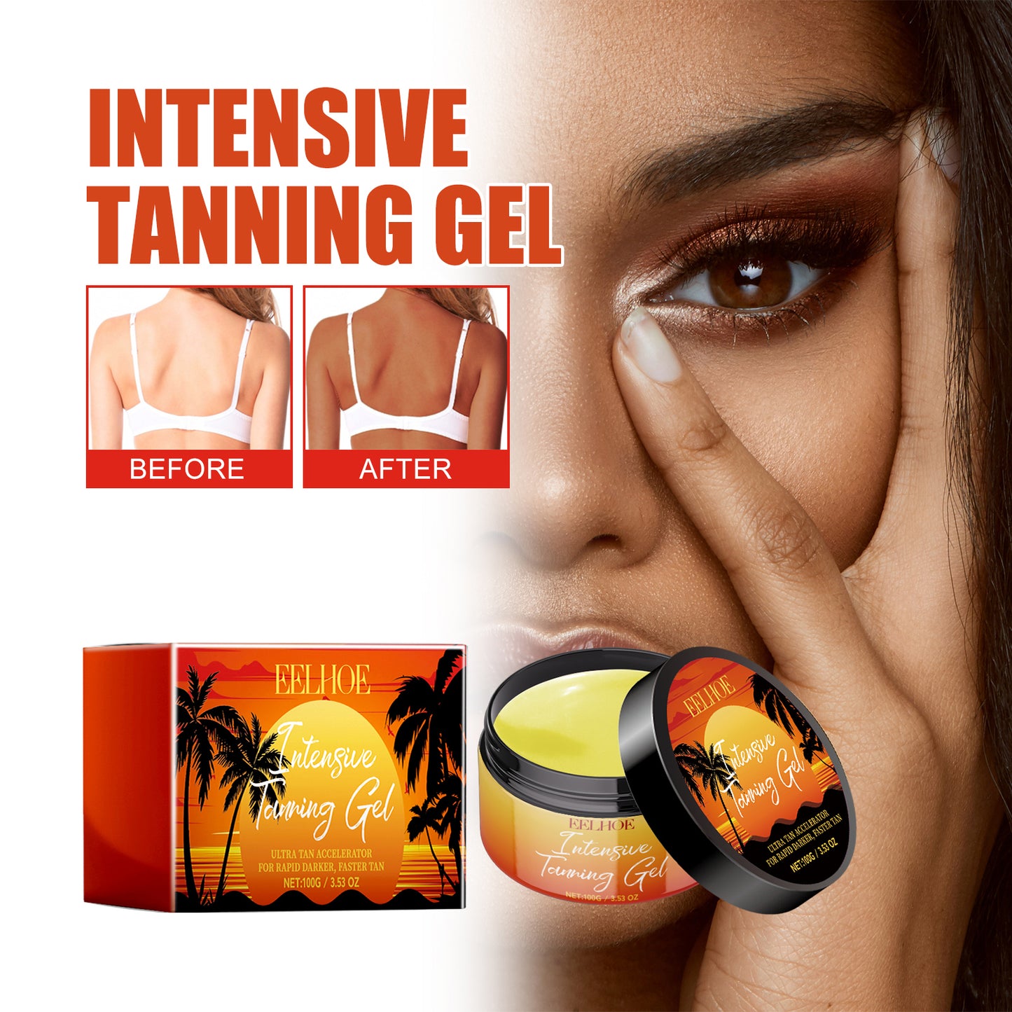 Intensive Tanning Gel - Natural Moisturizing Bronzer for Sun Tanning