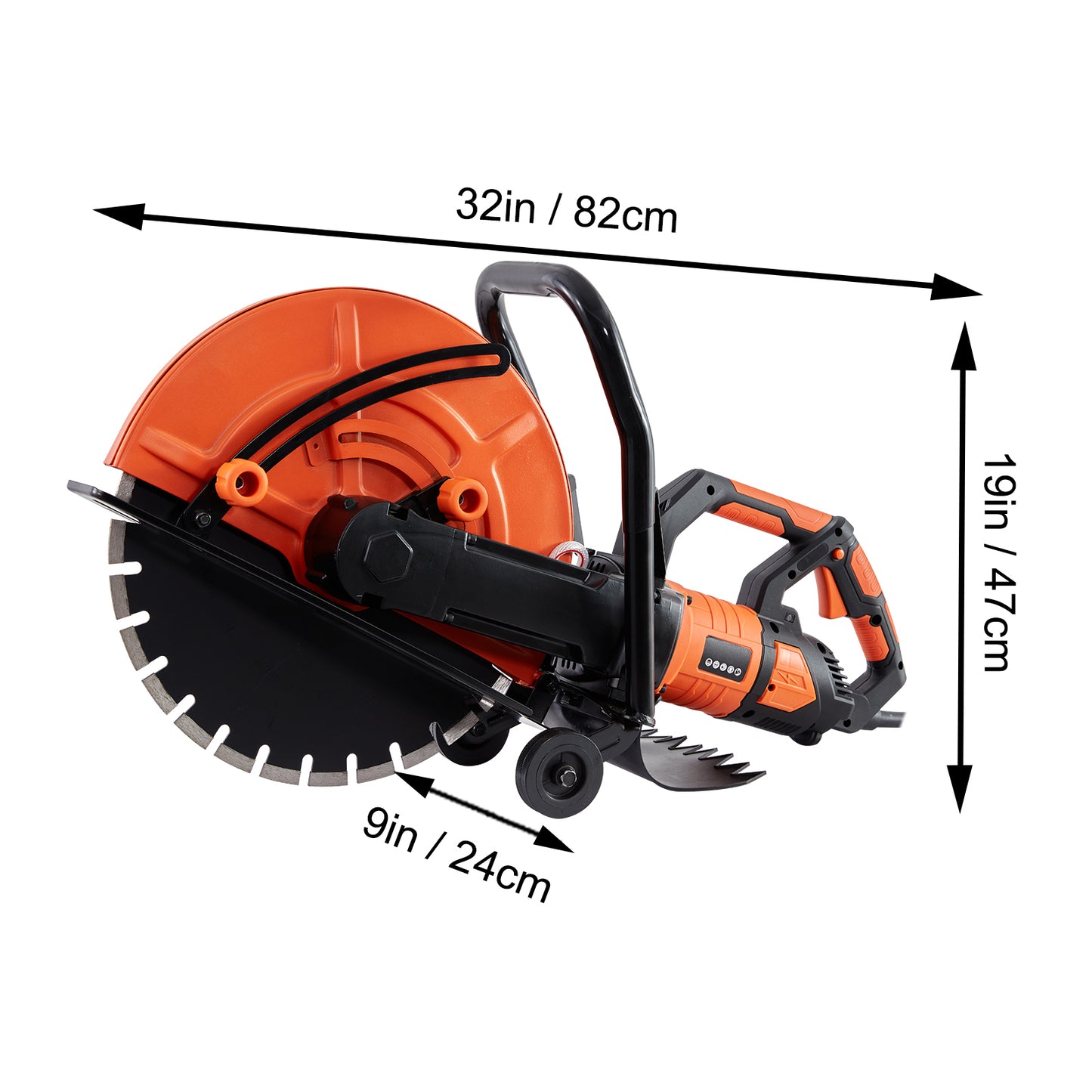 Electric Concrete Saw 16In 3200W Circular Cutter with Adjustable Depth Water Line