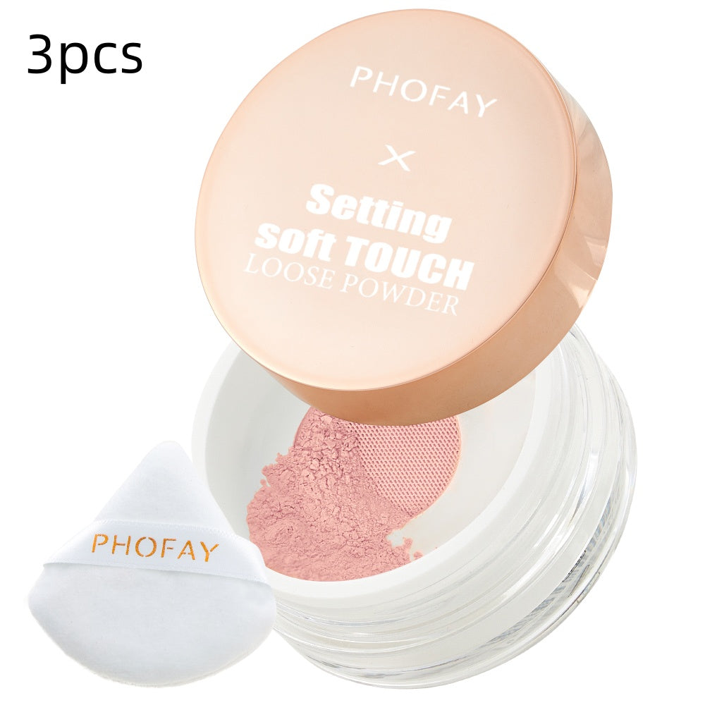 Soft Touch Loose Setting Powder - Long-Lasting Mattifying Face Makeup