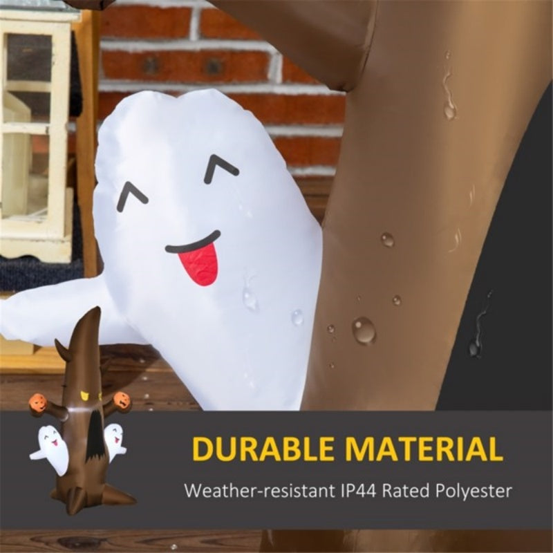 Cute Ghost Tree Halloween Inflatable with LED Lights - Brown