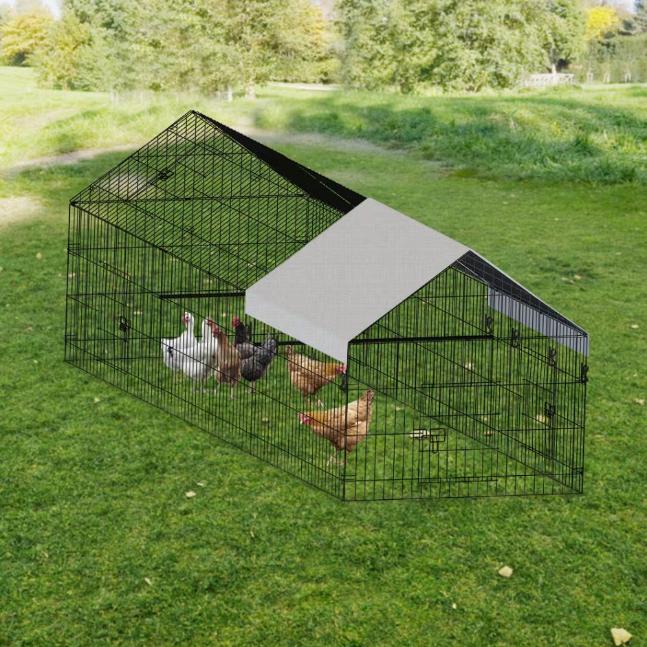 Outdoor Metal Chicken Coop for Poultry Farming - Pet House & Cage