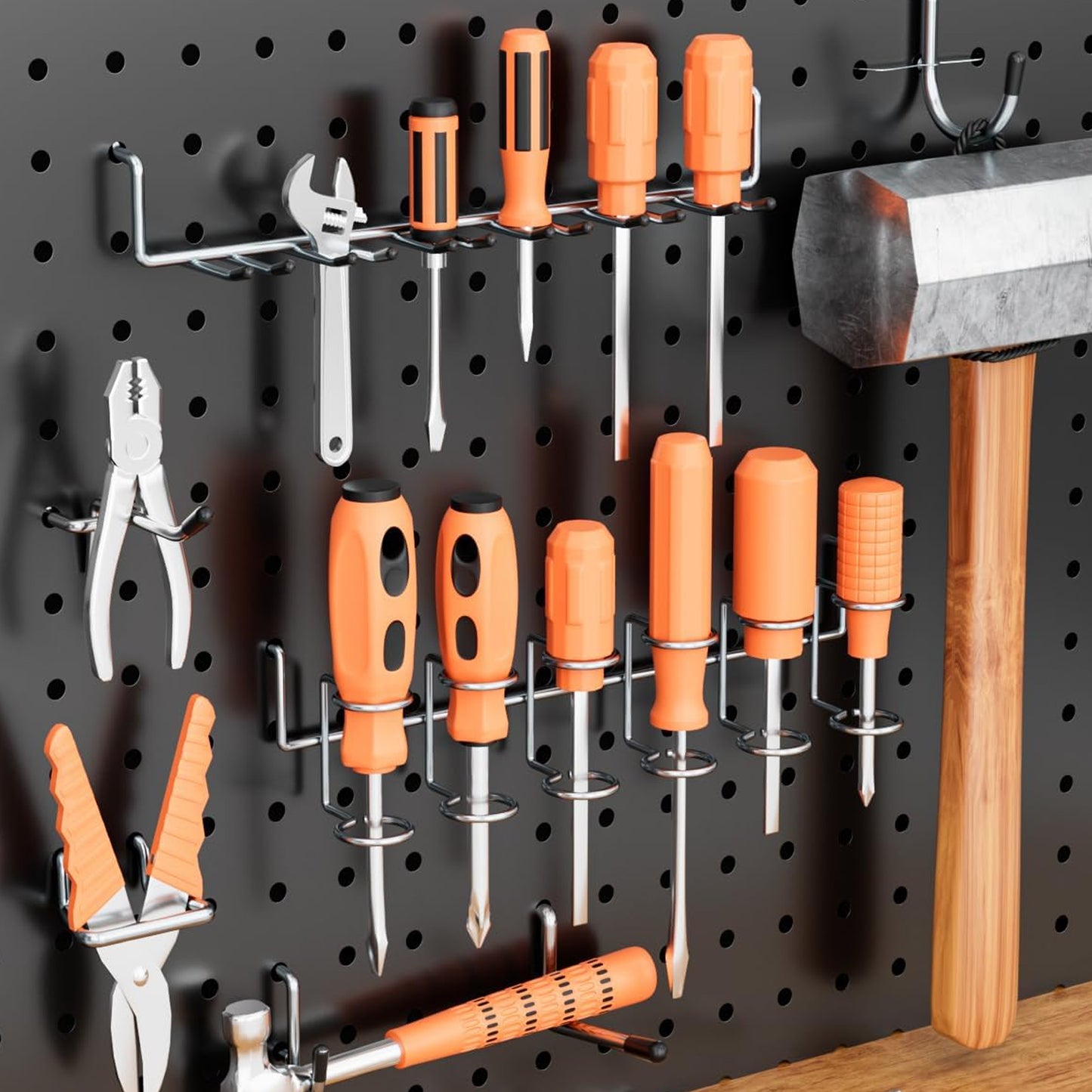 278-Piece Wall-Mounted Pegboard Organizer Kit for Workshops & Garages