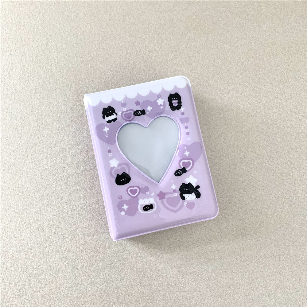Mini Cartoon Photo Album with PVC Cover - 20 Pages, 7.8x11cm, Multiple Colors