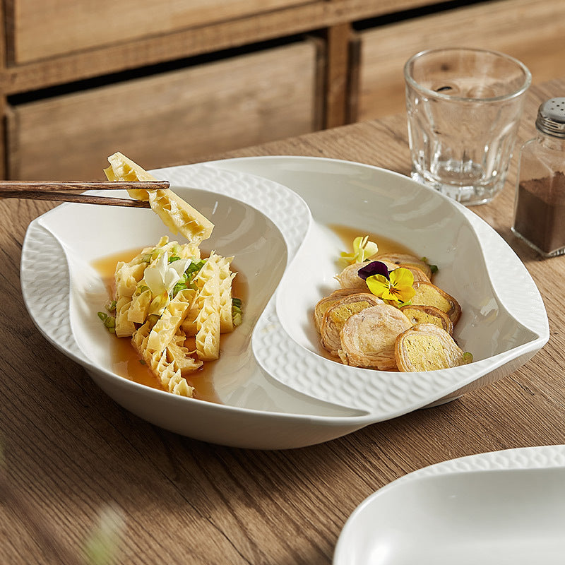White Porcelain Round Tableware Set - Multiple Sizes