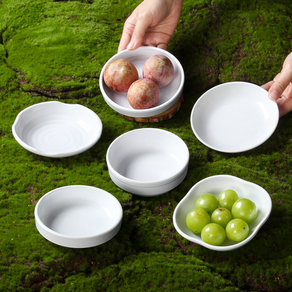 Melamine Fruit Platter and Snack Tray - Minimalist White Dinnerware