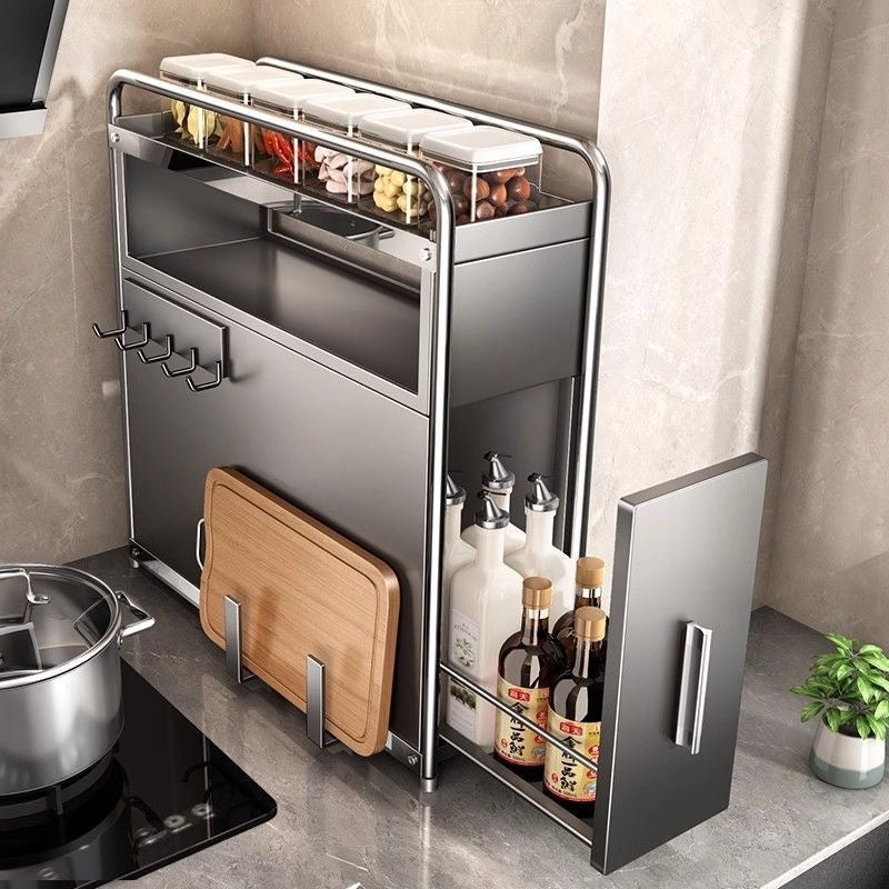 Pull-Out Multi-Layer Kitchen Storage Rack - Modern Household Organization