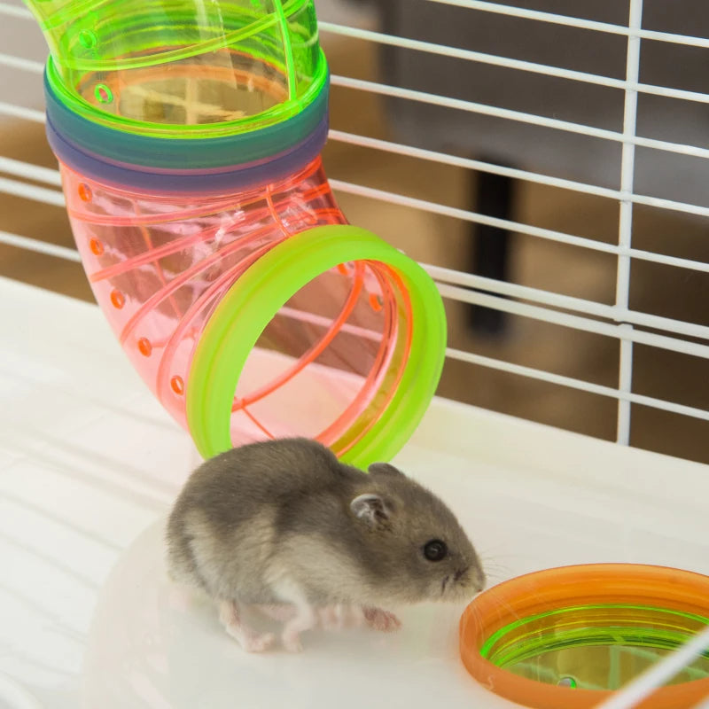 Large 5-Tier Hamster Cage with Tunnels & Tubes, Exercise Wheel, Water Bottle