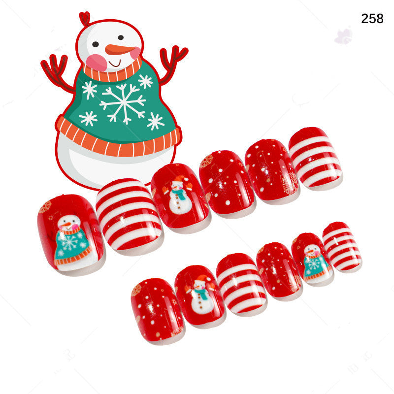 Christmas Kids Nail Stickers 24 Pieces Wearable Nail Art for Children