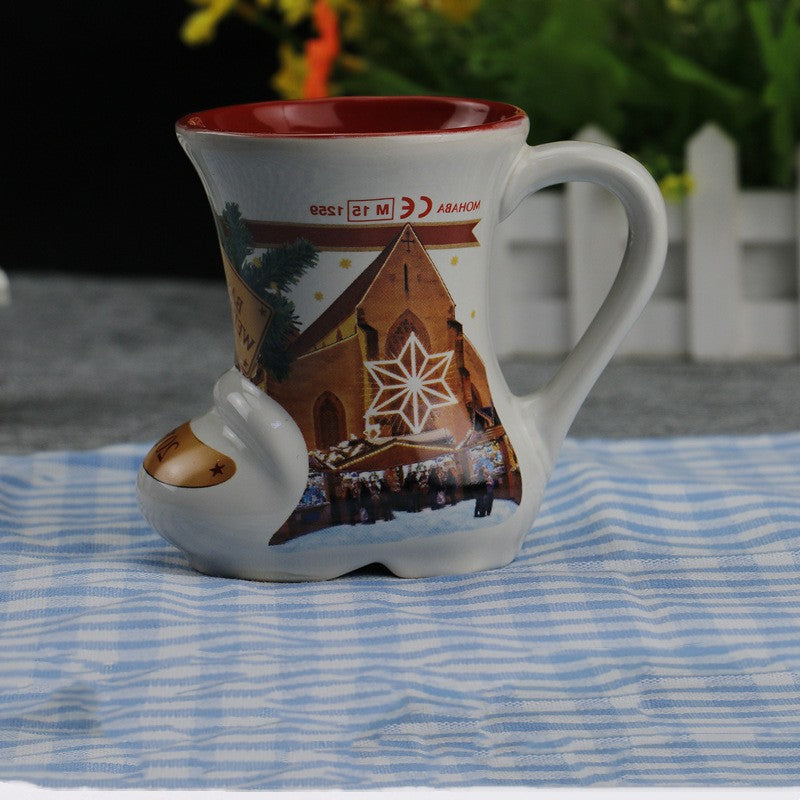 Christmas Cartoon Snowman Santa Ceramic Mug - Holiday Gift Drinkware