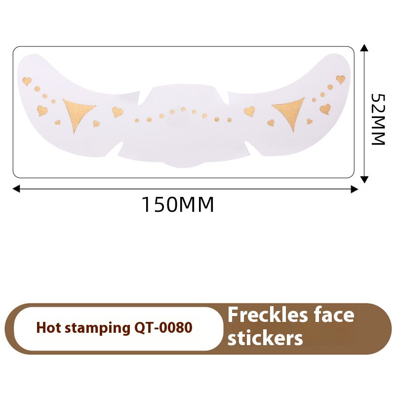 Freckle Tattoo Stickers Gold and Silver - Facial Skin Decor, 150x52mm, 1 or 6 Pcs