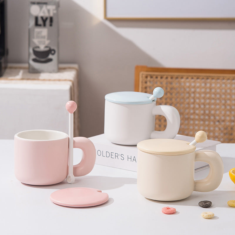 Ceramic Drinking Mug for Office Water - 380ml, Multi-Color