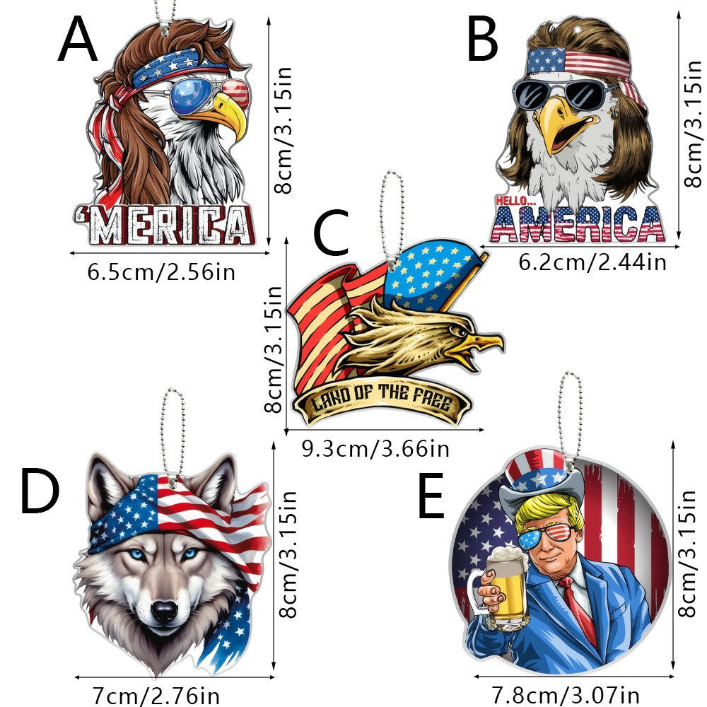 American Eagle Flag Acrylic Car Pendant - Creative Home & Party Decor