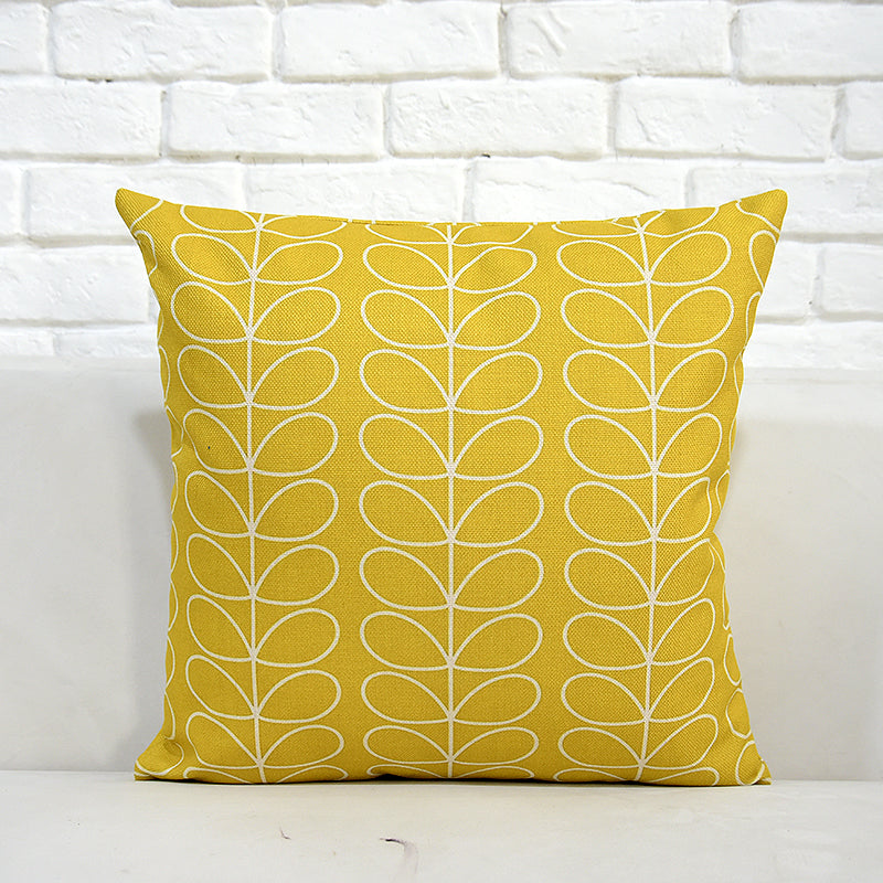 Vintage Style Cotton Linen Pillow Cover with Floral Bird Pattern - Square Cushion Case