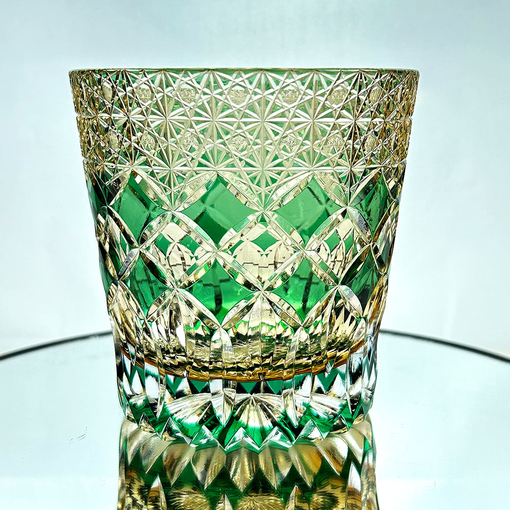 Green Fluorite Glass Cup - Multilayer Crystal Drinkware for Home & Kitchen