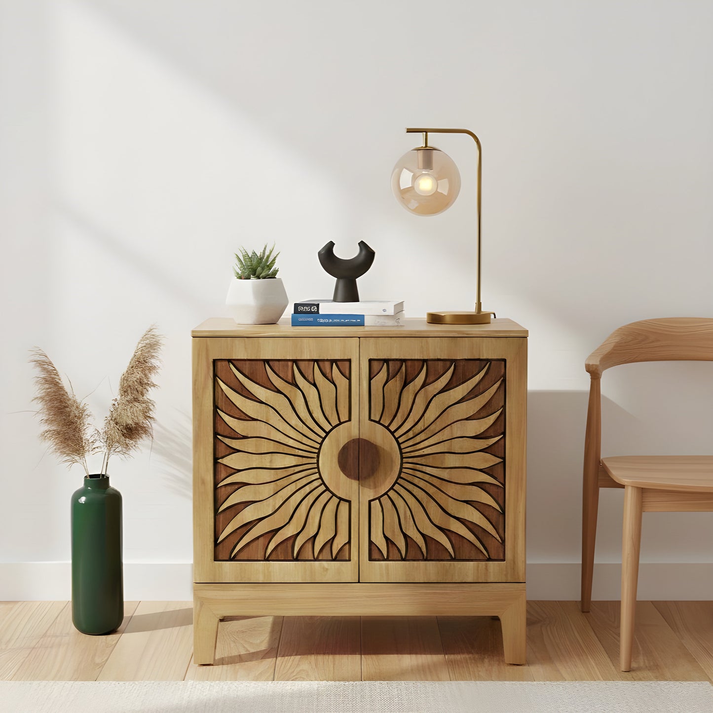 Lola Natural Oak Cabinet with 2 Doors & 1 Shelf - 32"