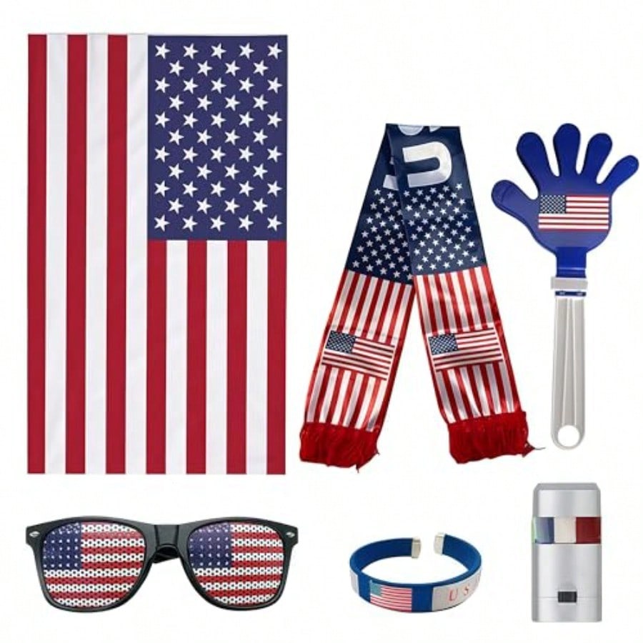 2026 World Cup Fan Kit - 6-Piece USA Soccer Cheer Set