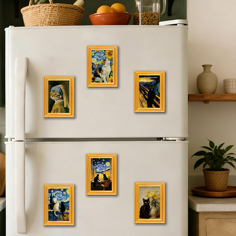 Creative Quirky Oil-Painting Refrigerator Magnets - Fun Kitchen Decor