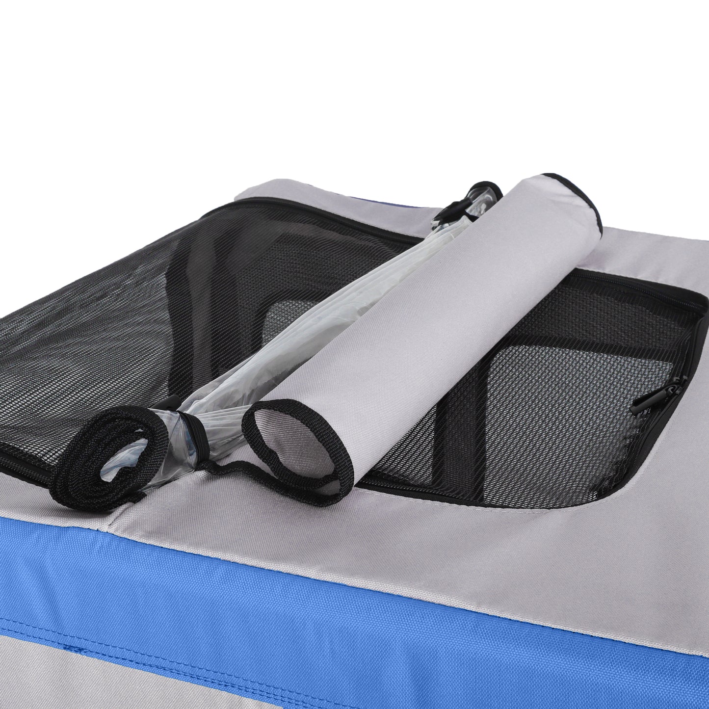 Heavy-Duty Folding Bike Trailer for Dogs with All-Terrain Wheels - Blue Gray