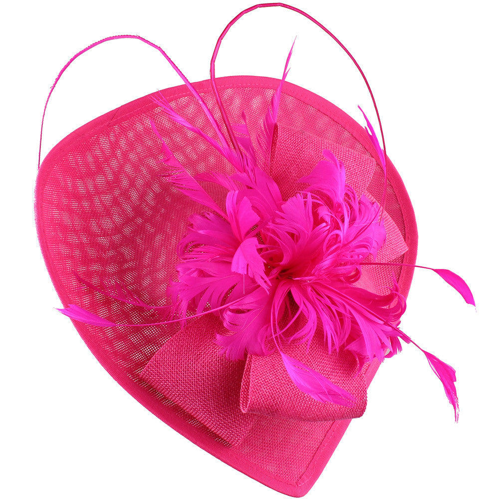Dome Top Hat with Feathers - Women's Hair Clip