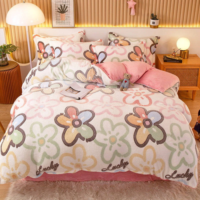 Coral Fleece Duvet Cover Set - Multiple Sizes & Styles