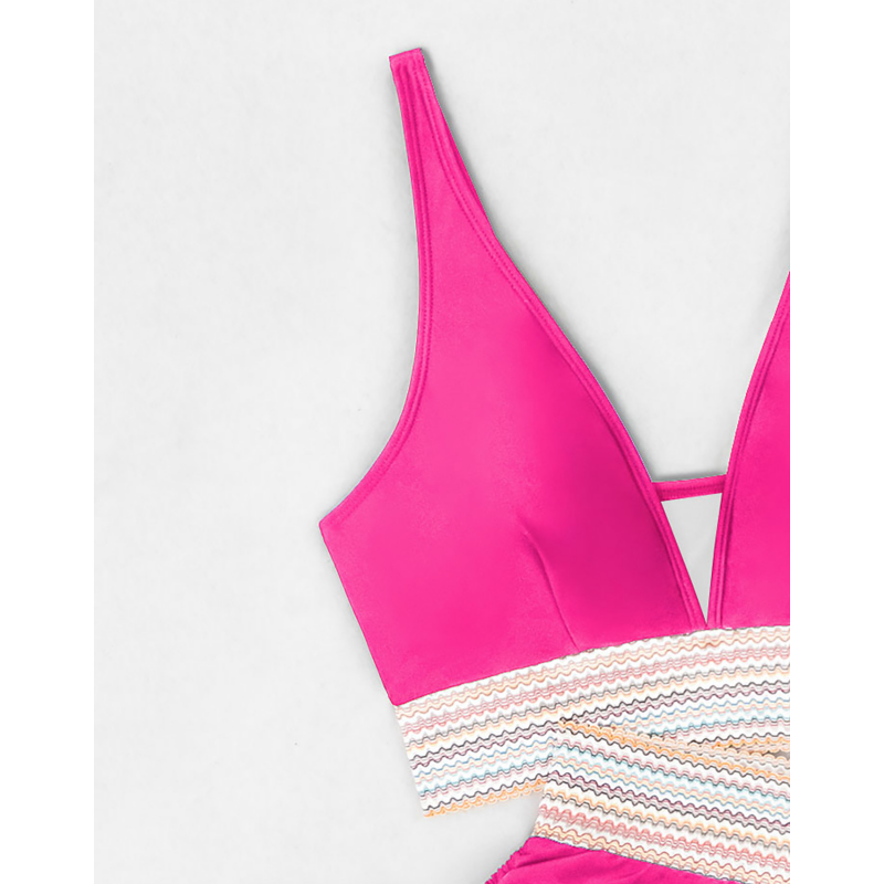 High Waisted Two-Piece Bikini Set with Tummy Control
