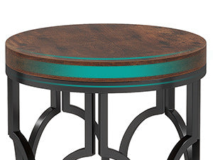 Industrial Metal Openwork Side Table - Modern Minimalist Home Decor 45x45x60cm Beige