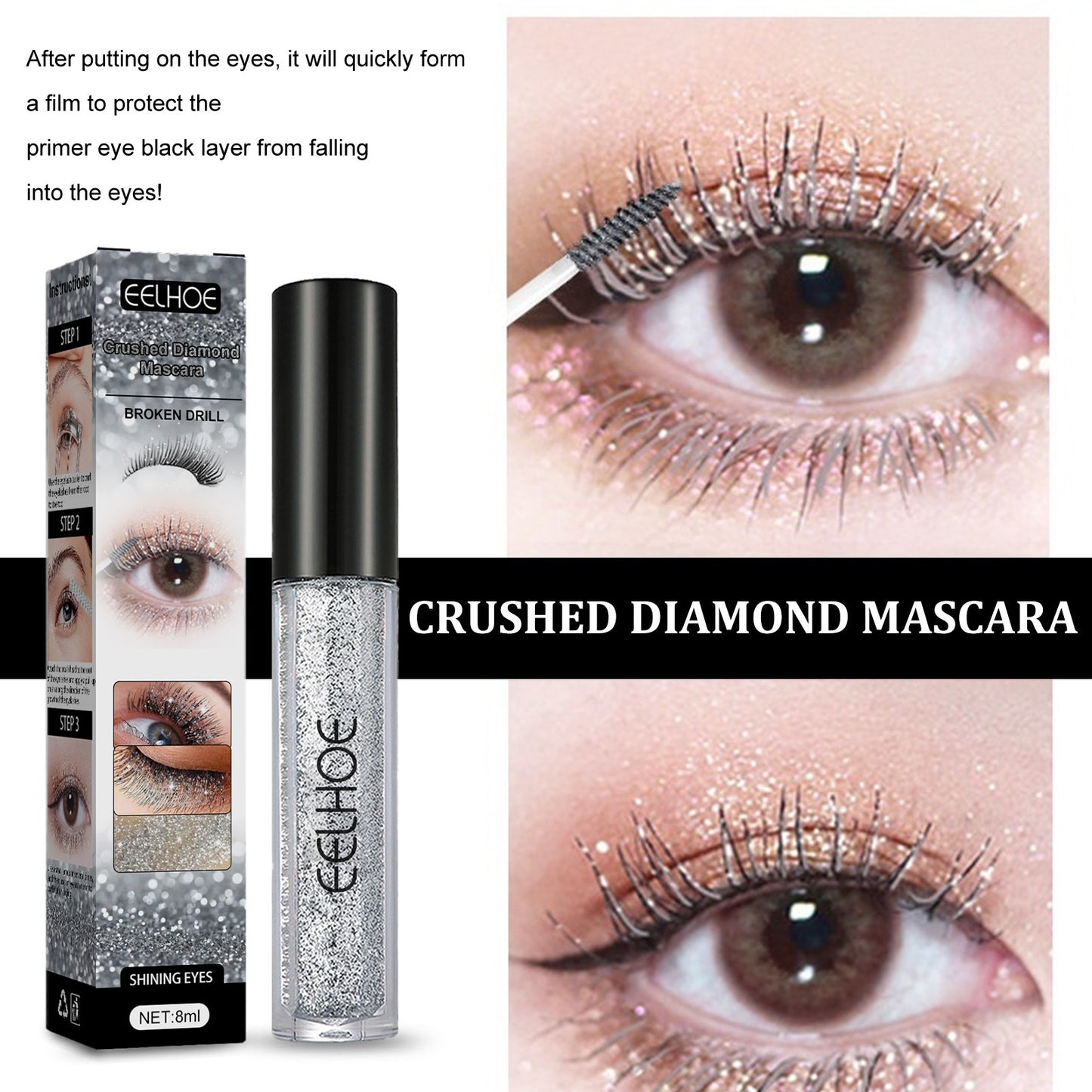 Diamond Fragment Mascara Primer - Quick-Drying, Non-Smudging Eye Makeup Base