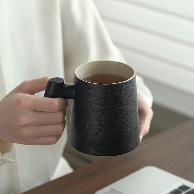Ceramic Tea Water Separation Mug with Lid - 400ml Zen & Imperial Styles