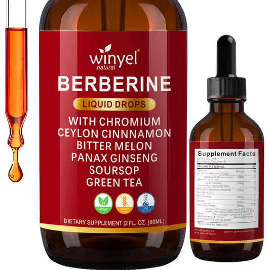Organic Berberine and Ceylon Cinnamon Liquid Drops with Herbal Complex