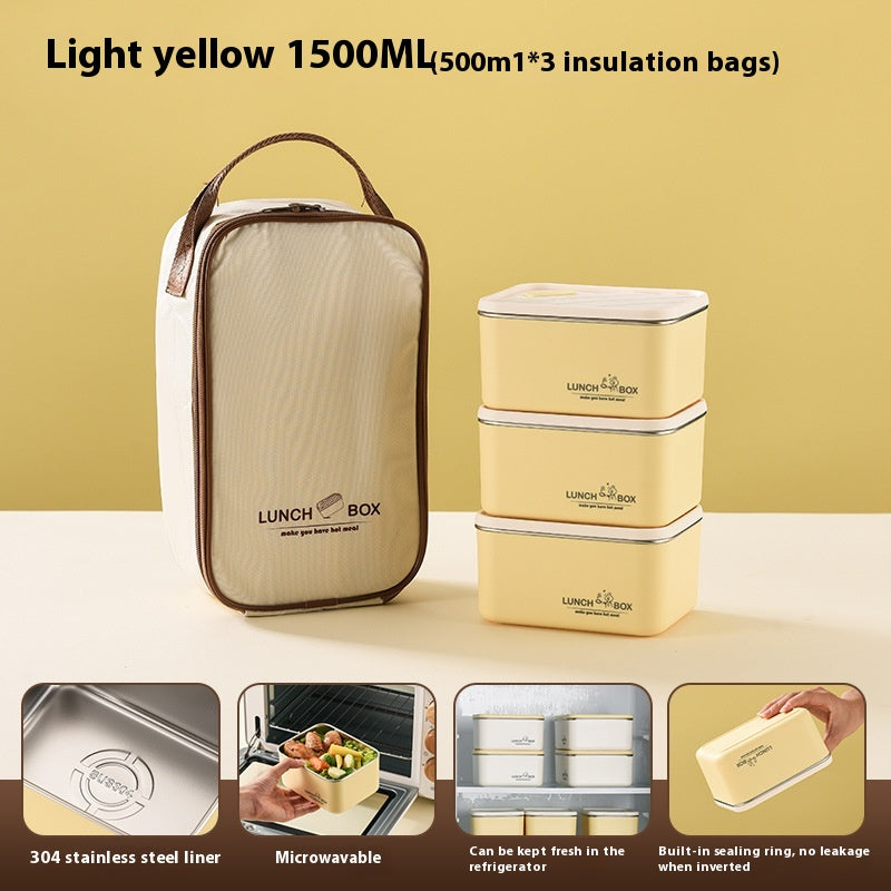 Stainless Steel Bento Lunch Box Set with Cover and Anti-Scald Feature