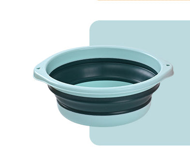 Foldable Foot Bath Basin with Massage Points - Blue & Yellow