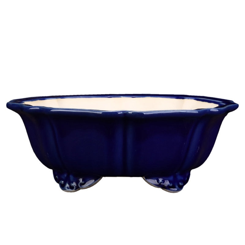 High Temperature Crackle Glaze Purple Sand Flowerpot for Indoor & Outdoor Gardening