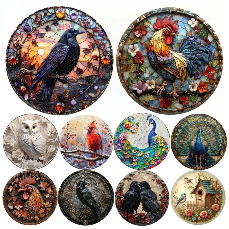 Round Aluminum Wall Decor Pendant - Multiple Styles & Sizes