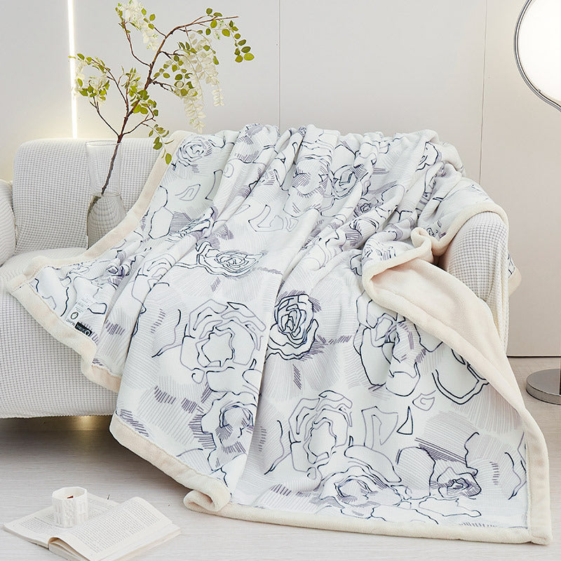 European Cotton Fleece Woolen Blanket - Thickened Warm Bed Sheet for All Seasons