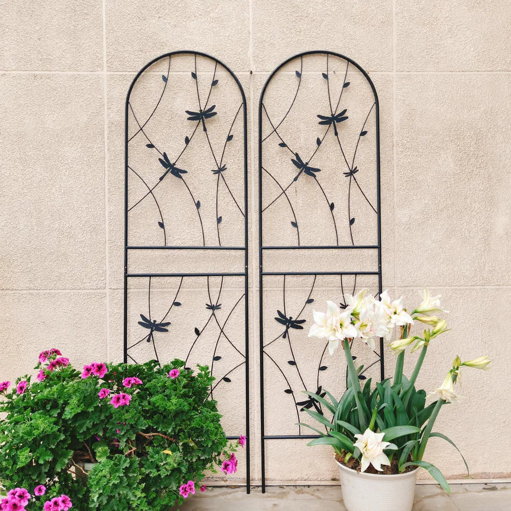 Metal Garden Trellis - 71" x 19.7" Rustproof Plant Support - Black